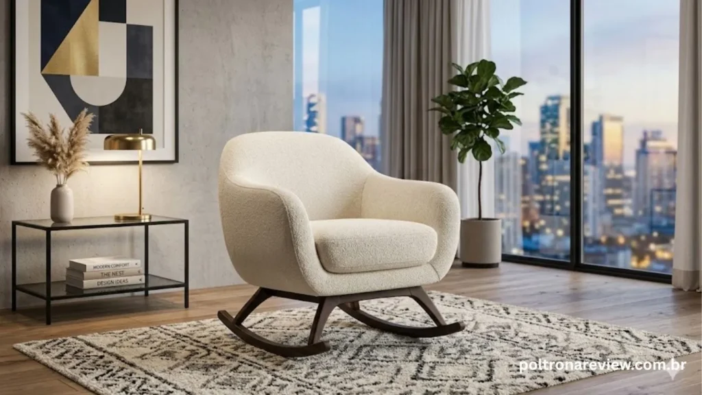 Poltrona Olivia com Balanço Aranha – Lyam Decor (Bouclê)